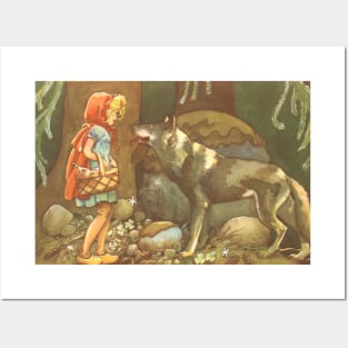 Little Red Riding Hood with Wolf Posters and Art